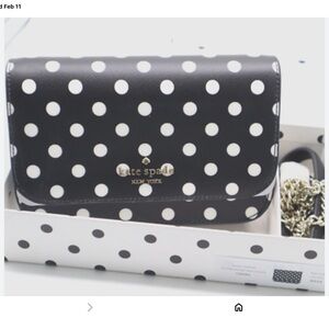 Kate Spade Black and White Polka Dot Crossbody Bag New in box